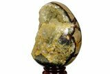 Septarian Dragon Egg Geode - Yellow Calcite Crystals #177436-1